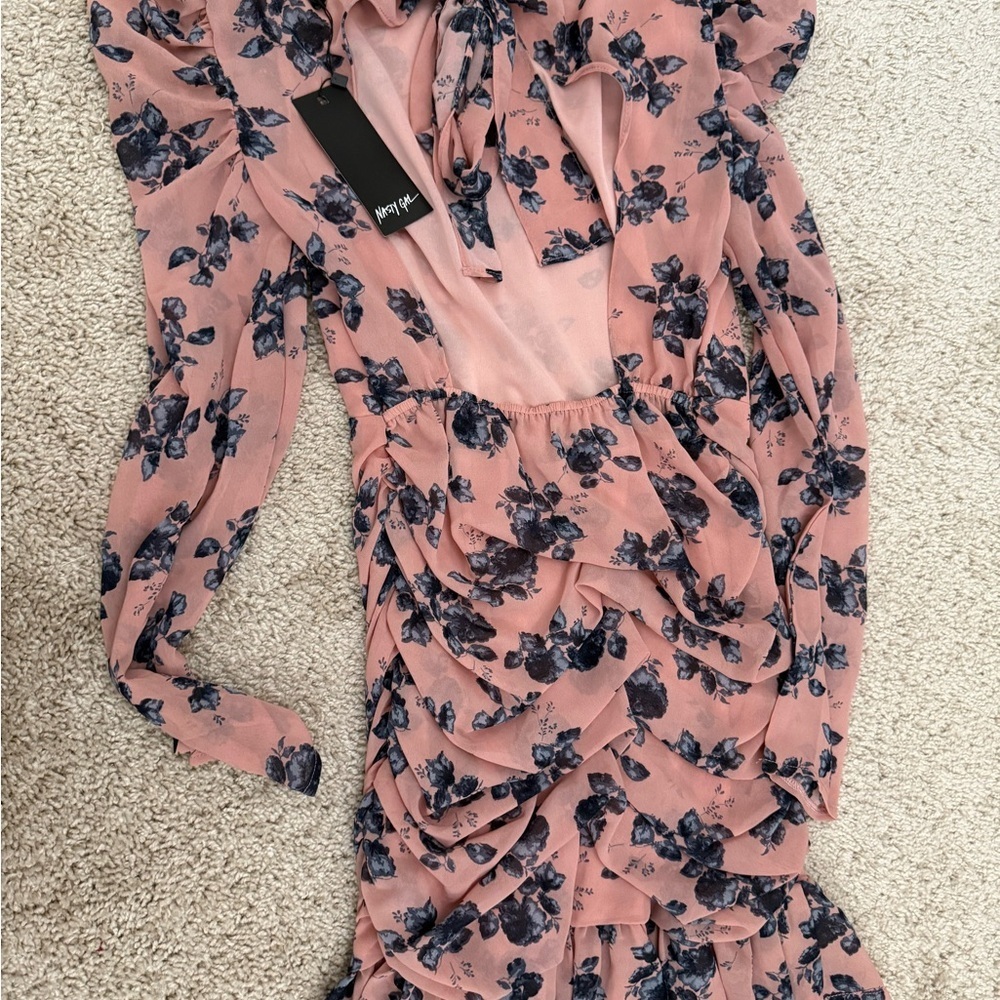 Nasty Gal Pink and Black Floral Dress - Picture 3 of 8